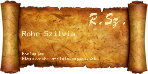 Rohr Szilvia névjegykártya