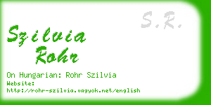 szilvia rohr business card